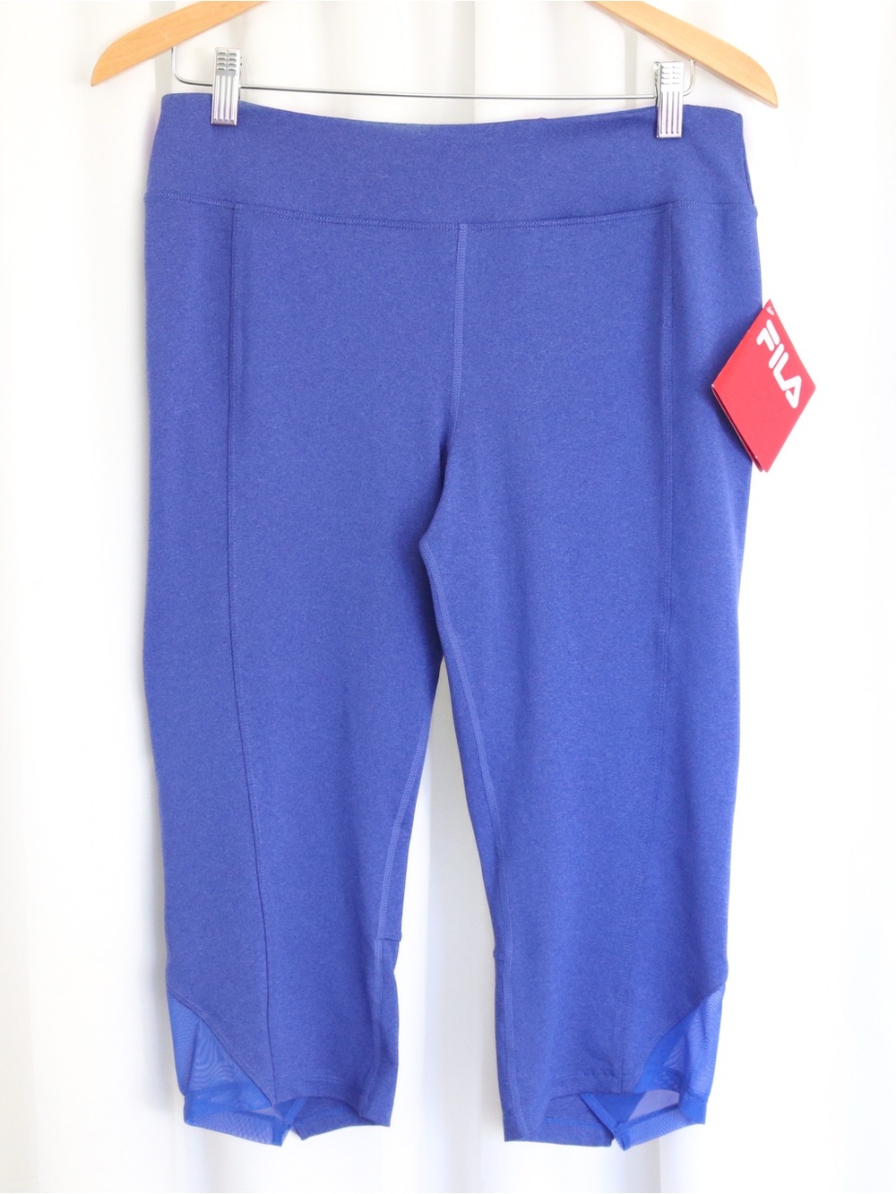 FILA | NWT Mesh Cutout Periwinkle Cropped Capri Workout Gym Athletic Leggings